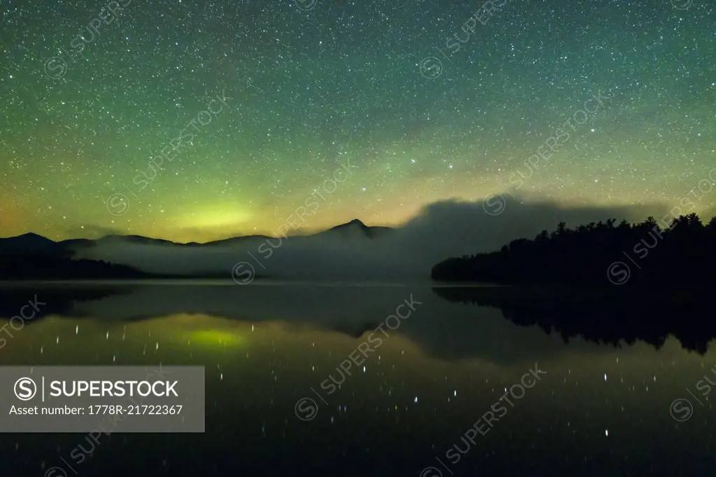 The Northern Lights over Mt. Chocorua and Chocorua Lake in New Hampshire.