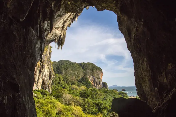 View Of Phra Nang Beach From Inside The Cave Of Thailand