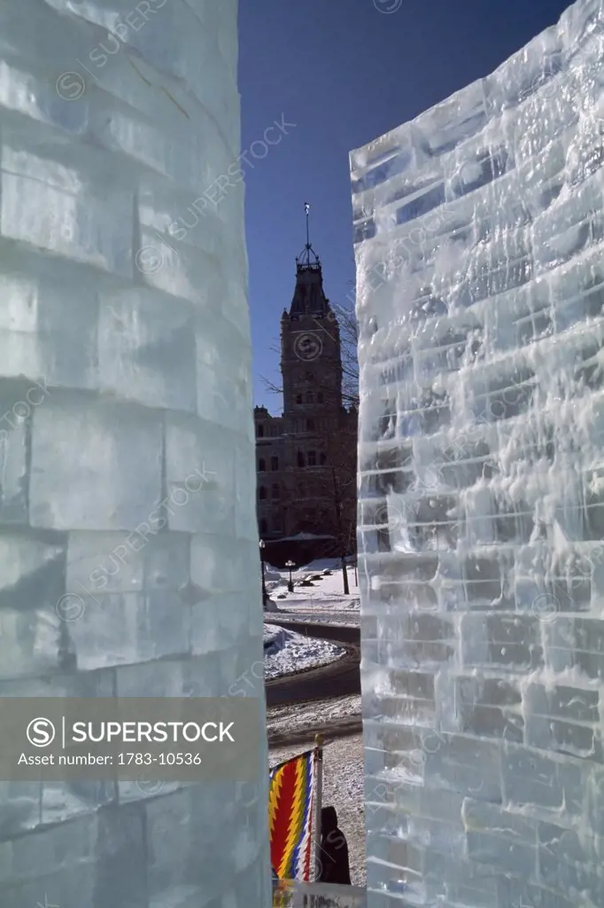 Ice Palace at winter carnival, Quebec City, Quebec, Canada.