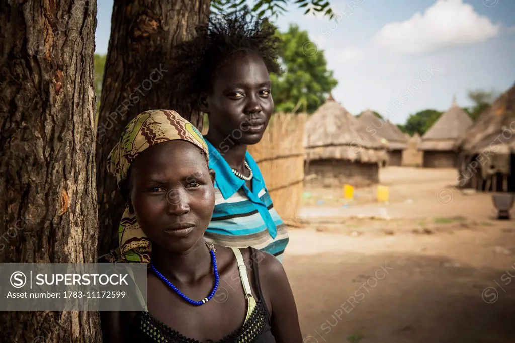 Young girls from the Nuer tribe, close to Gambella, Western Ethiopia; Ethiopia