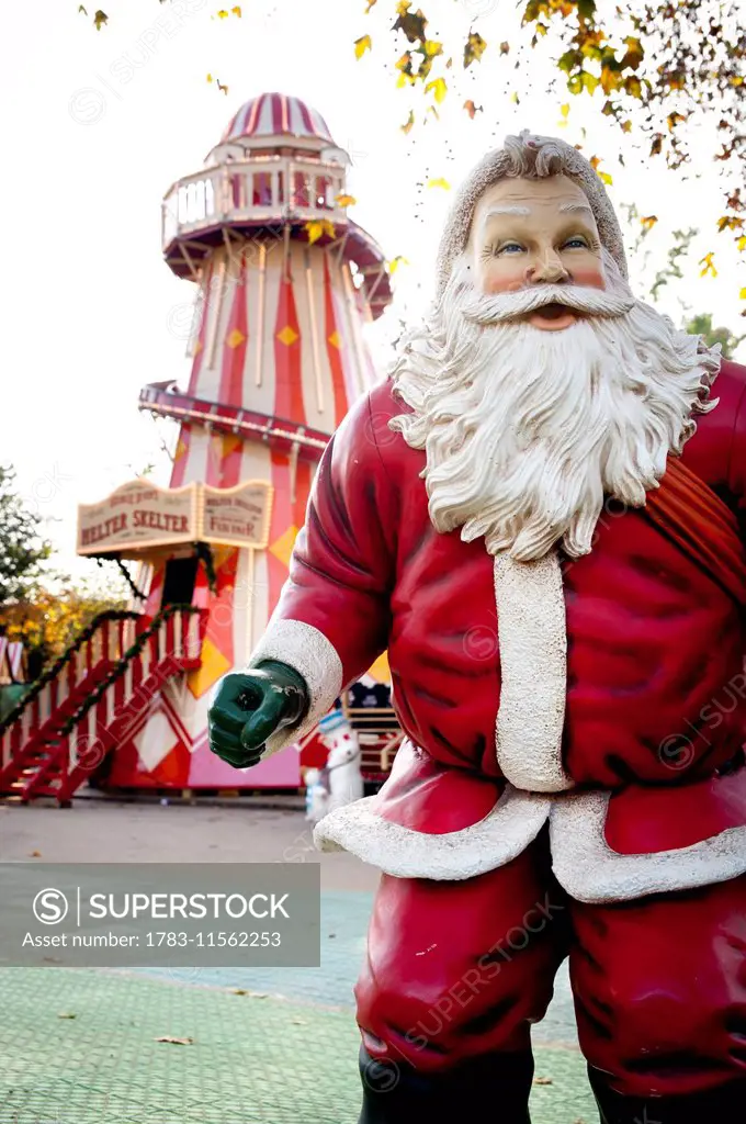 Santa Claus And Fun Fair In Hyde Park, Winter Wonderland, London, Uk