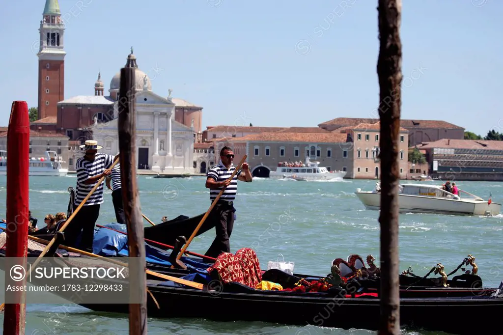 Gondola On Canal Venice Italy