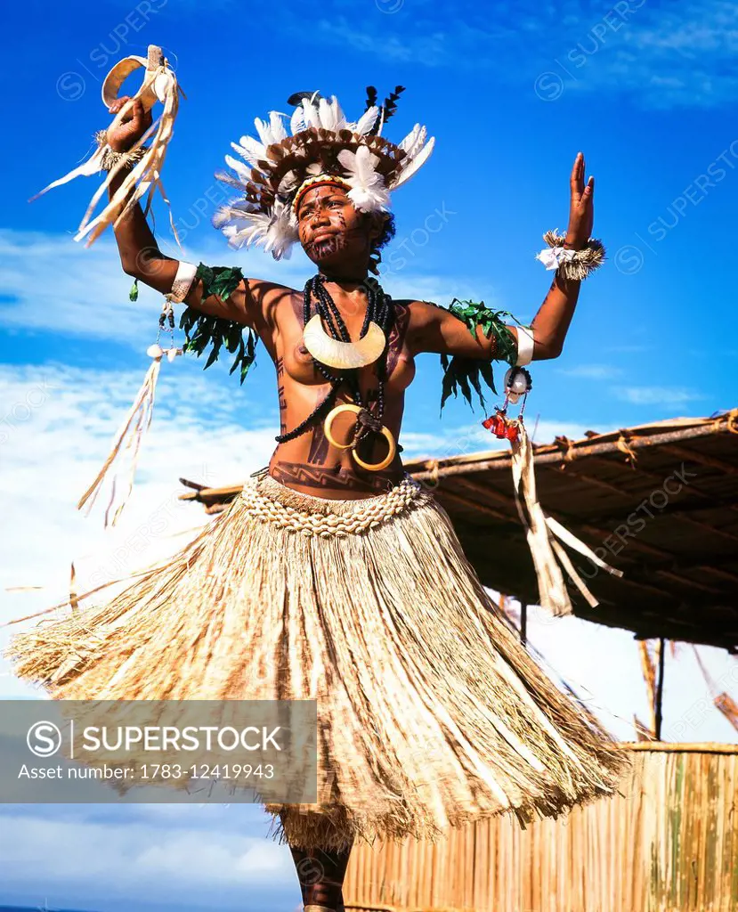 Performer at Miss Hiri Hanenamo Beauty Pageant; Port Moresby, Central Province, Papua New Guinea