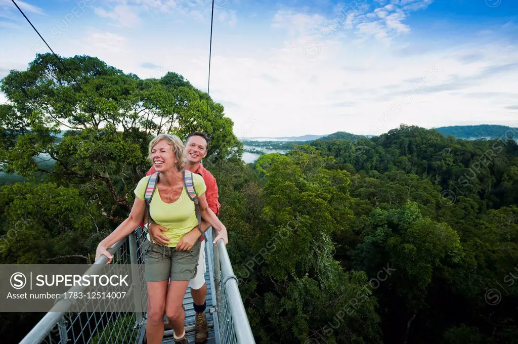 Jungle canopy walk at Ulu Temburong National Park; Brunei