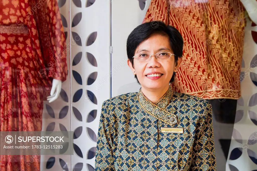 Asti Suryo, Assistant Manager of the Danar Hadi Batik Museum, Surakarta (Solo), Central Java, Indonesia