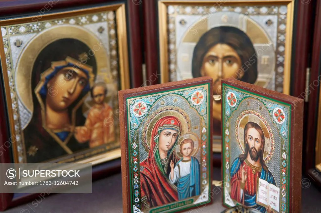 Icons for sale at the Pecherska Lavra; Kiev, Ukraine