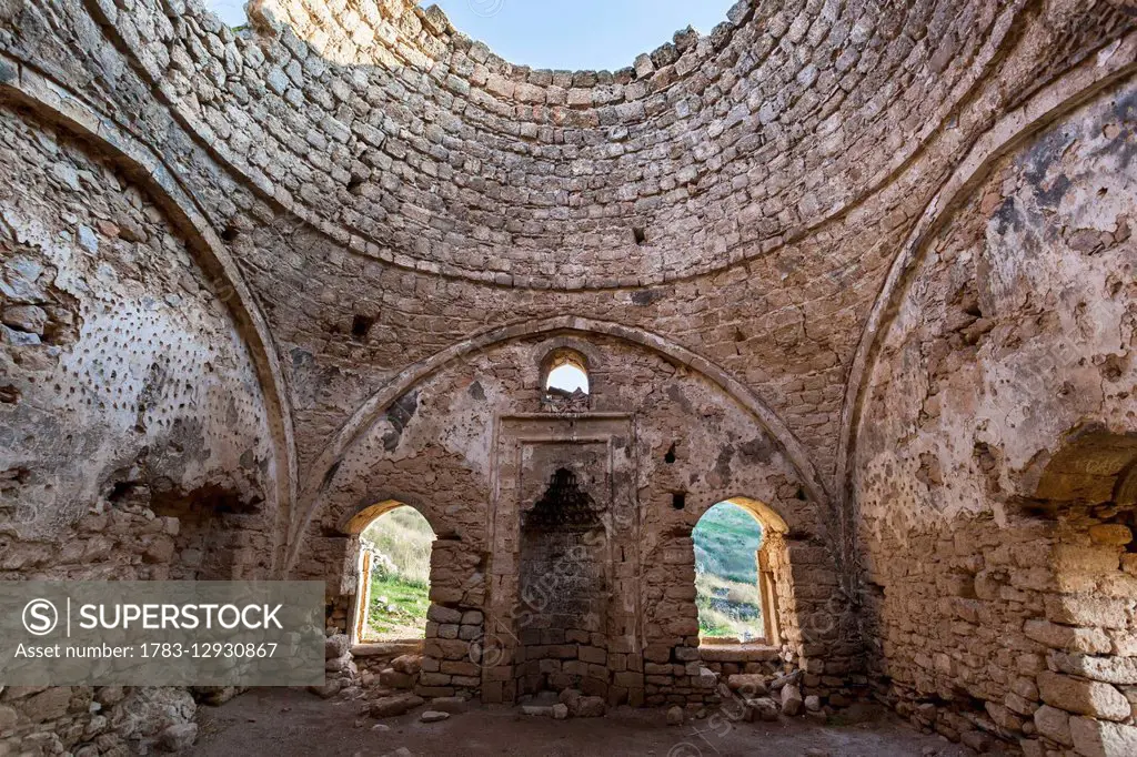 Ruins of a stone building; Corinth, Greece