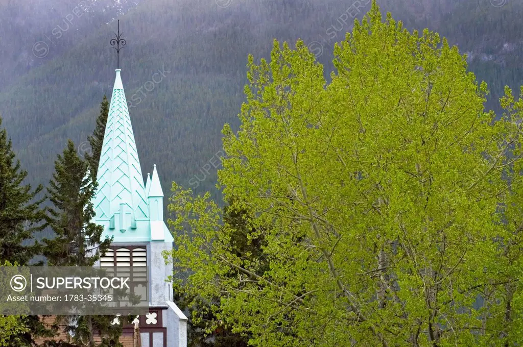 Banff Church Spire, Banff,Banff National Park,Alberta,Canada