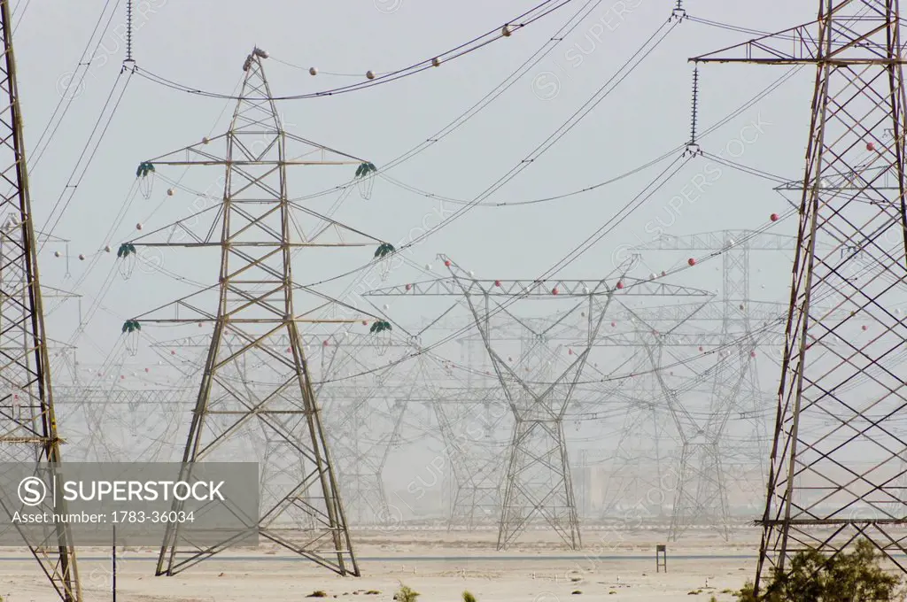 Electricity Pylons In Dubai, Uae