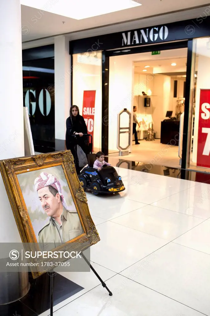 Woman And Child In Family Mall Shopping Mall At Erbil, Iraqi Kurdistan, Iraq