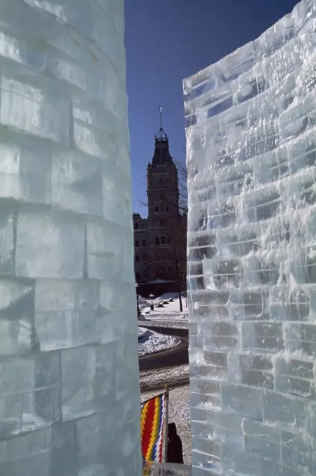 Ice Palace at winter carnival, Quebec City, Quebec, Canada.