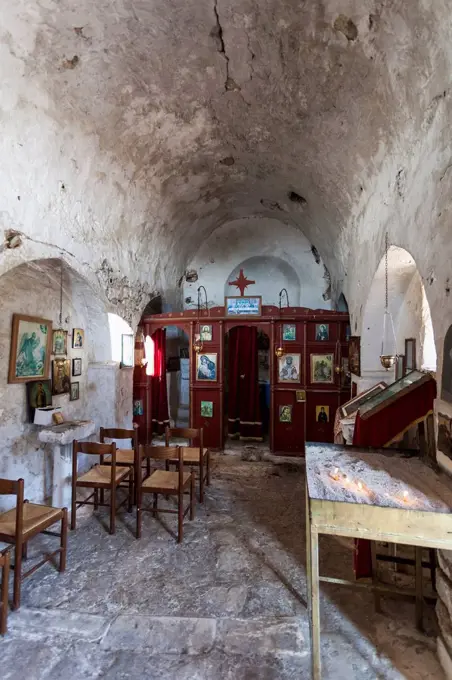 Interior of a room with artifacts; Corinth, Greece