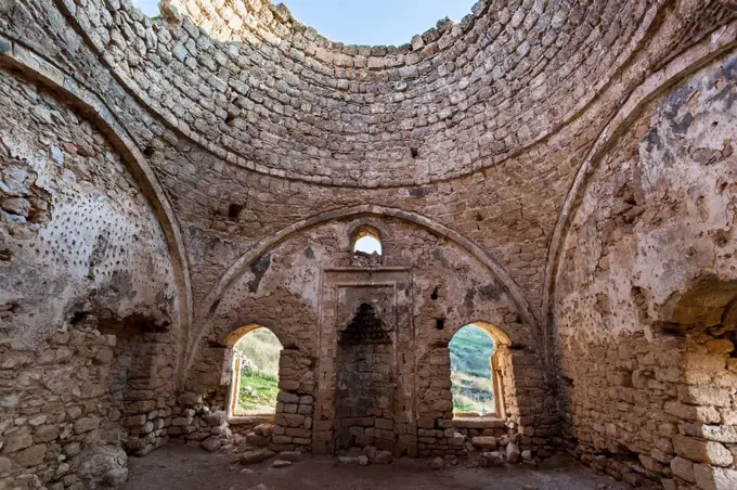 Ruins of a stone building; Corinth, Greece