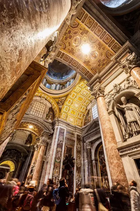 Tourists in St. Peter's Basilica; Rome, Italy