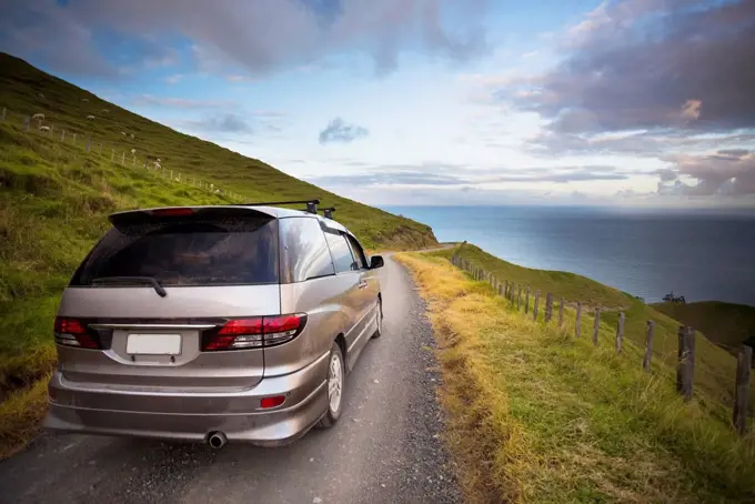 A sunset drive on a northern Coromandel beach of Port Jackson; Waikato, New Zealand