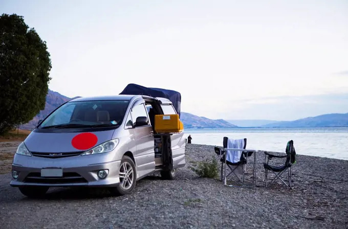 Kidds Bush campsite at Lake Hawea; Hunter Valley, Otago, New Zealand