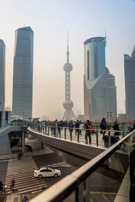 Pudong landmarks and skyline; Shanghai, China