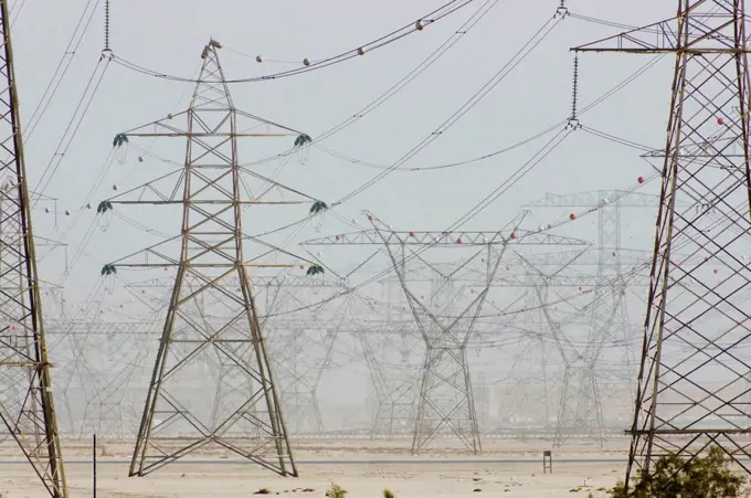 Electricity Pylons In Dubai, Uae