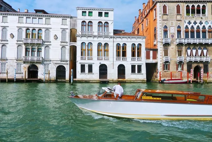 Gondola on Grand Canal; Venice, Italy