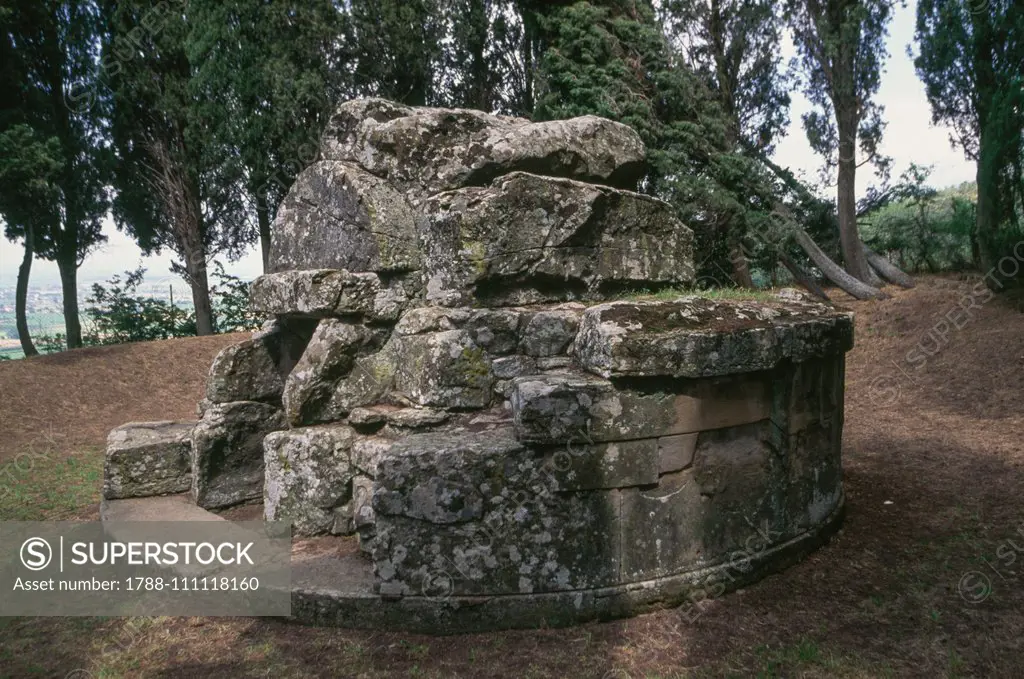 Grotto of Pythagoras (Tanella di Pitagora), Etruscan hypogeum, Cortona, Tuscany, Italy, Etruscan civilization, 2nd century BC.