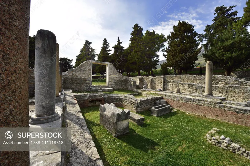 Ruins of Manastirine (chapels and basilica), Salona, Solin, Croatia. Paleo-Christian civilization, 4th-6th century AD.