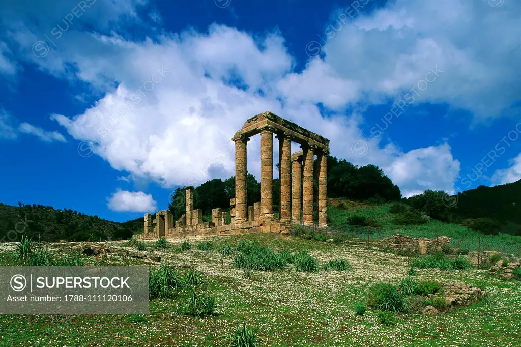 Ruins of the Temple of Antas, Fluminimaggiore, Sardinia, Italy, Punic-Roman civilization, 5th century BC-3rd century AD.