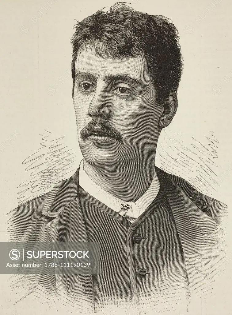 Portrait of Giacomo Puccini (1858-1924), engraving