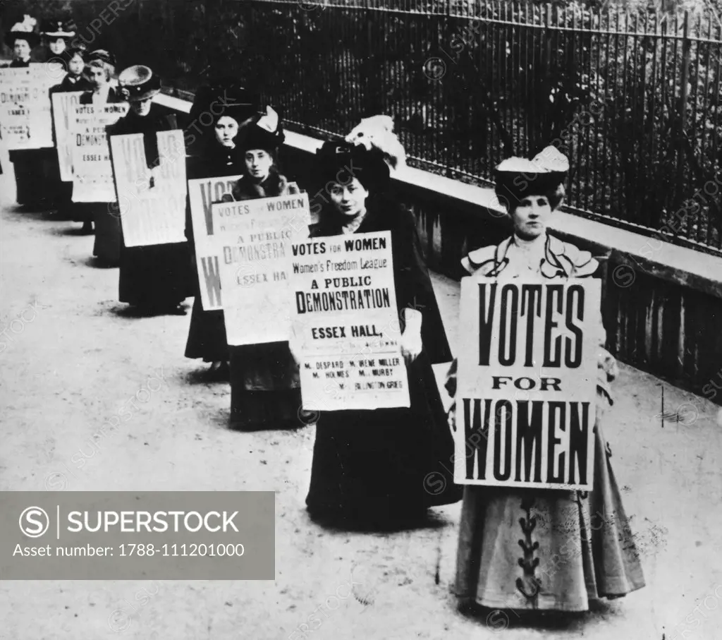 Demonstration for right to vote for women, London