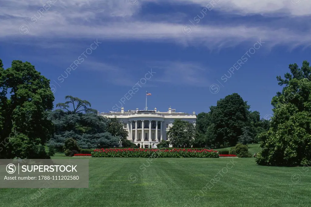 South Facade of the White House, 1800, by James Hoban (1762-1831), Washington DC, District of Columbia, United States of America, 19th century.