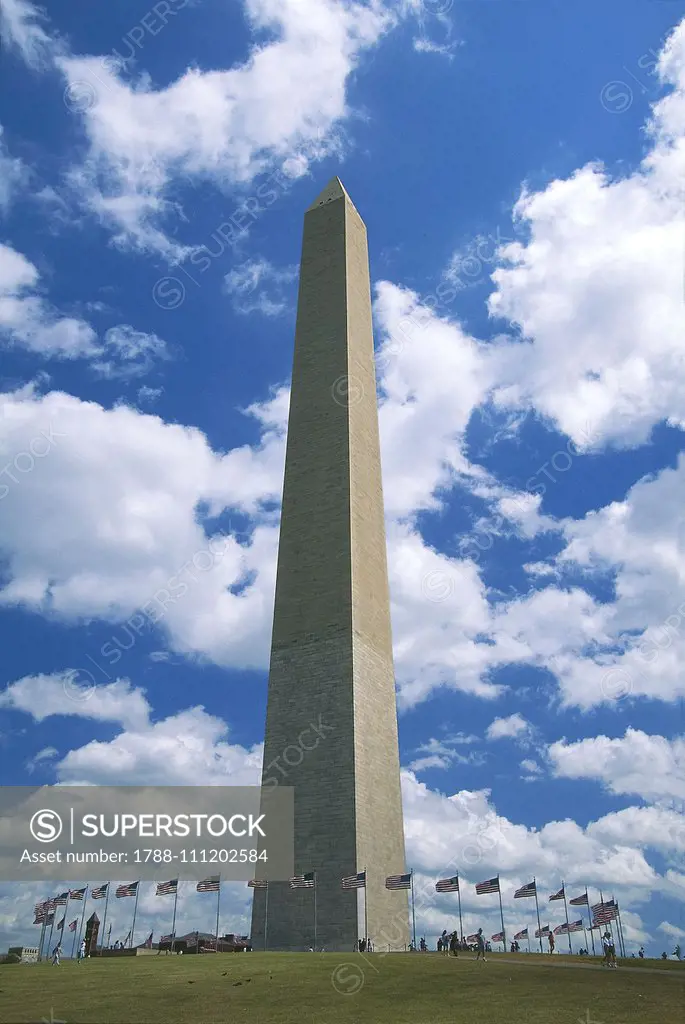 Monument to George Washington, marble obelisk, 1888, Washington DC, District of Columbia, United States of America, 19th century.