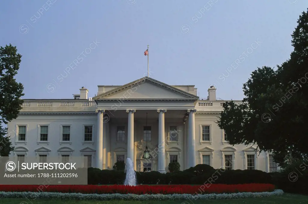 North Facade of the White House, 1800, by James Hoban (1762-1831), Washington DC, District of Columbia, United States of America, 19th century.