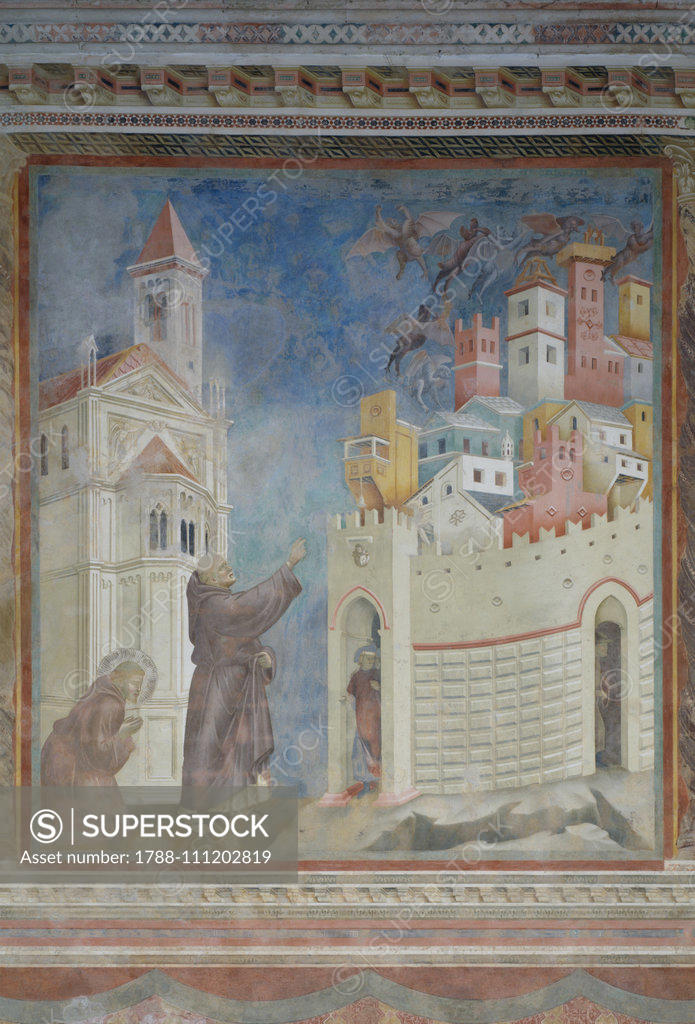 Exorcism of the Demons at Arezzo detail from stories of Saint