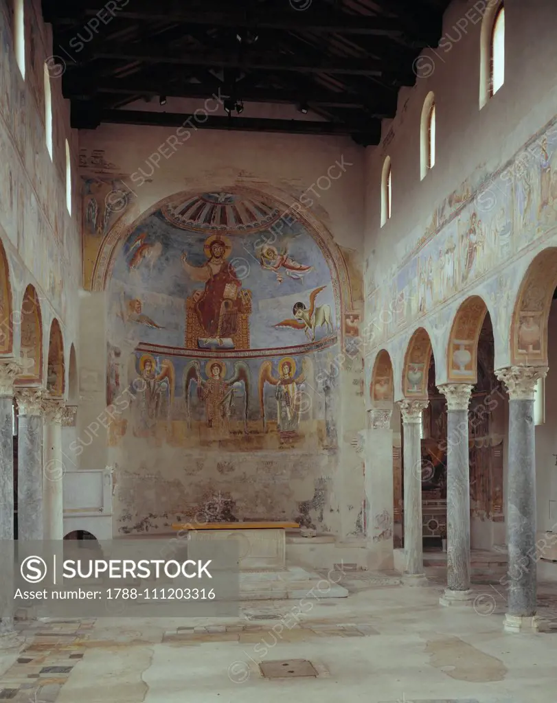 Interior of the Church of St Michael Archangel, St Angelo in Formis abbey, Capua, Campania, Italy, 6th-12th century.