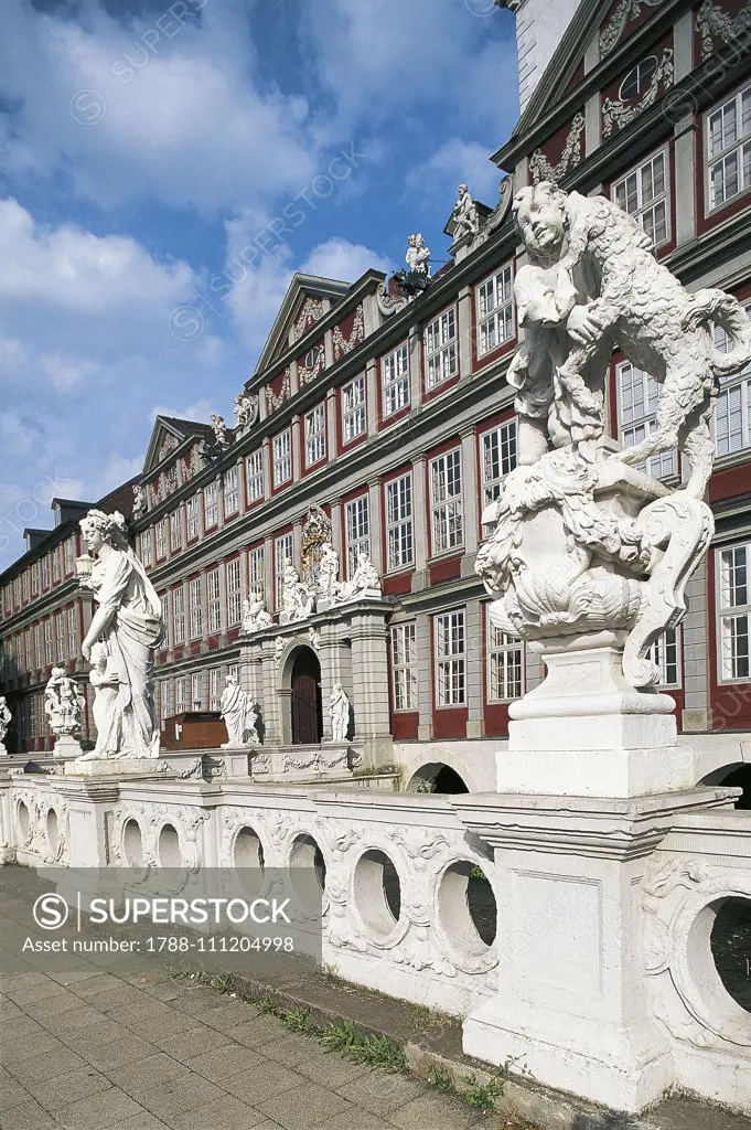 Facade of Wolfenbuttel castle, Wolfenbuttel, Lower Saxony, Germany, 16th-17th century.