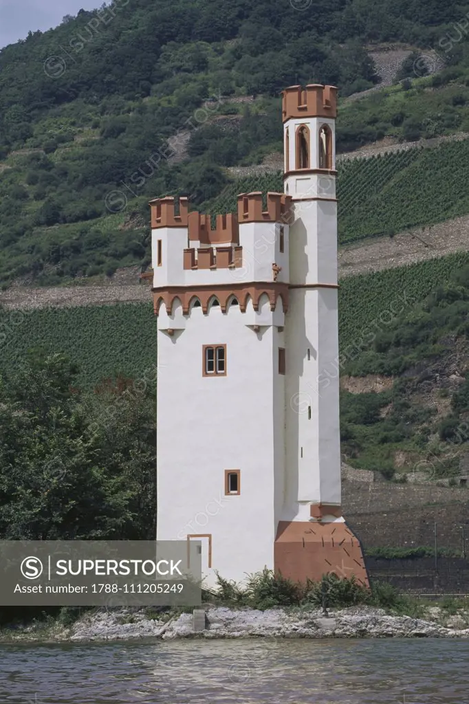 Mauseturm (Mouse Tower), Bingen am Rhein, Upper Middle Rhine Valley (UNESCO World Heritage List, 2002), Rhineland-Palatinate, Germany, 14th century.