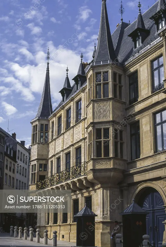 Facade of Grand Ducal Palace, 1545-1604, Luxembourg City, Luxembourg, 16th-17th century.