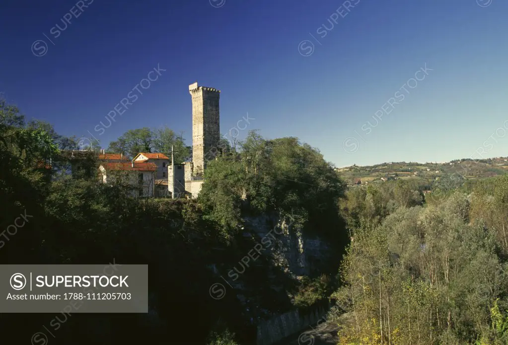 Medieval tower, Visone, Piedmont, Italy, 14th century.