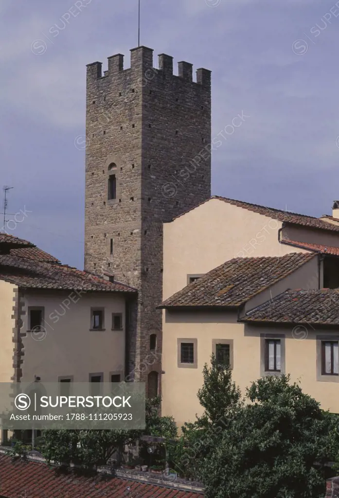 Birthplace of Francesco Petrarca, in Via dell'Orto, Arezzo, Tuscany, Italy, 13th century.