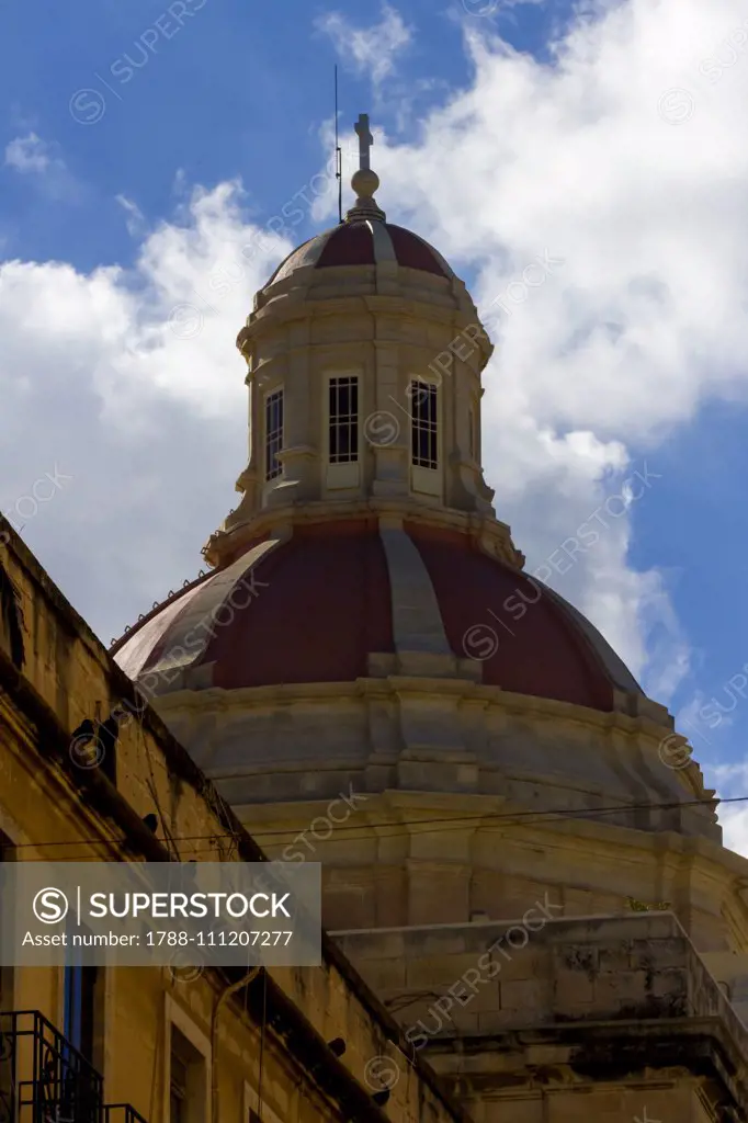 San Nicholas' church dome, Valletta (UNESCO World Heritage List, 1980), Malta.