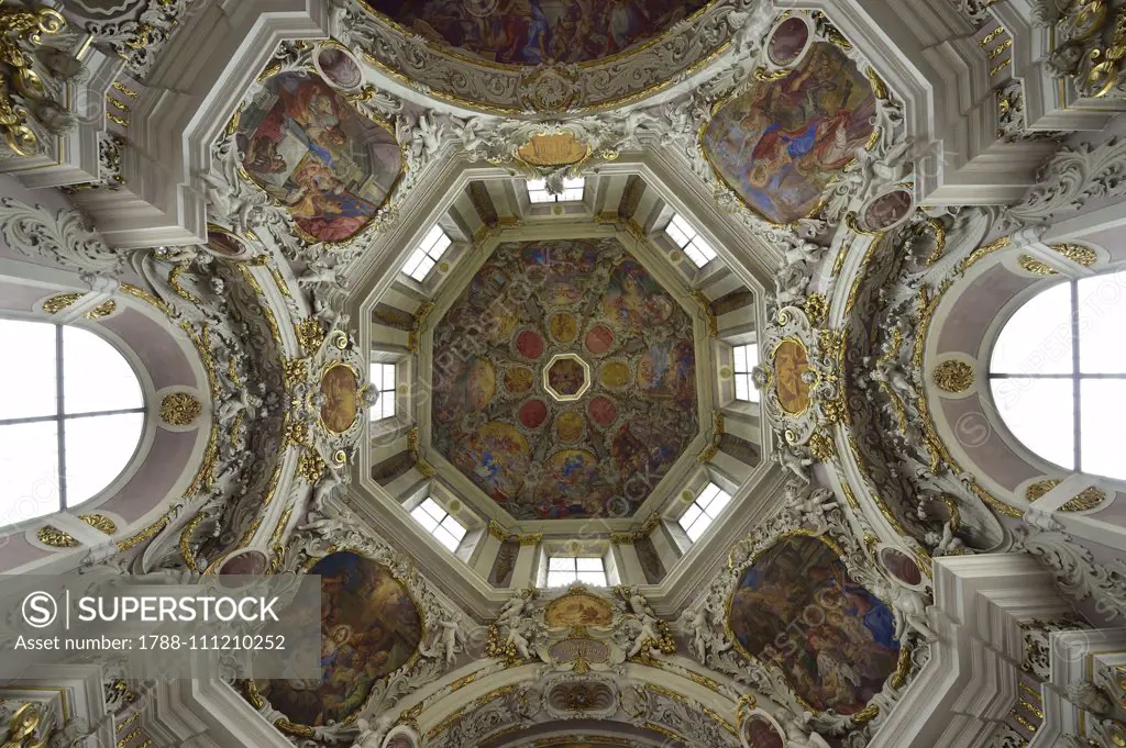 Dome of the chapel dedicated to Saint Mary ad Gratias, Saint Mary of the Assumption Church, Novacella Abbey, Vahrn, Eisack Valley, Trentino-Alto Adige, Italy.