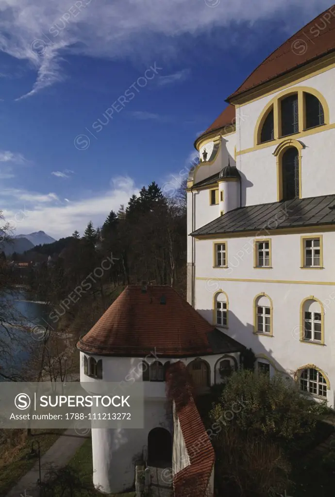 Abbey of St Mang (Saint Magnus), 17th-18th century, Fussen, Bavaria, Germany. Detail.