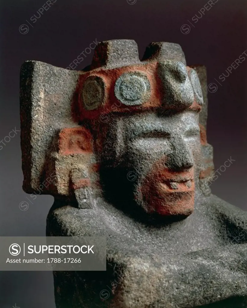 Mexico, Tenochtitlan, Templo Mayor (Main Temple), statue of God of Fire (Xiuhtecuhtli)