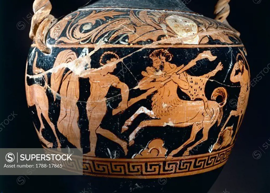 Red-figure pottery, pointed amphora depicting centaurs, by Centauromachy Painter