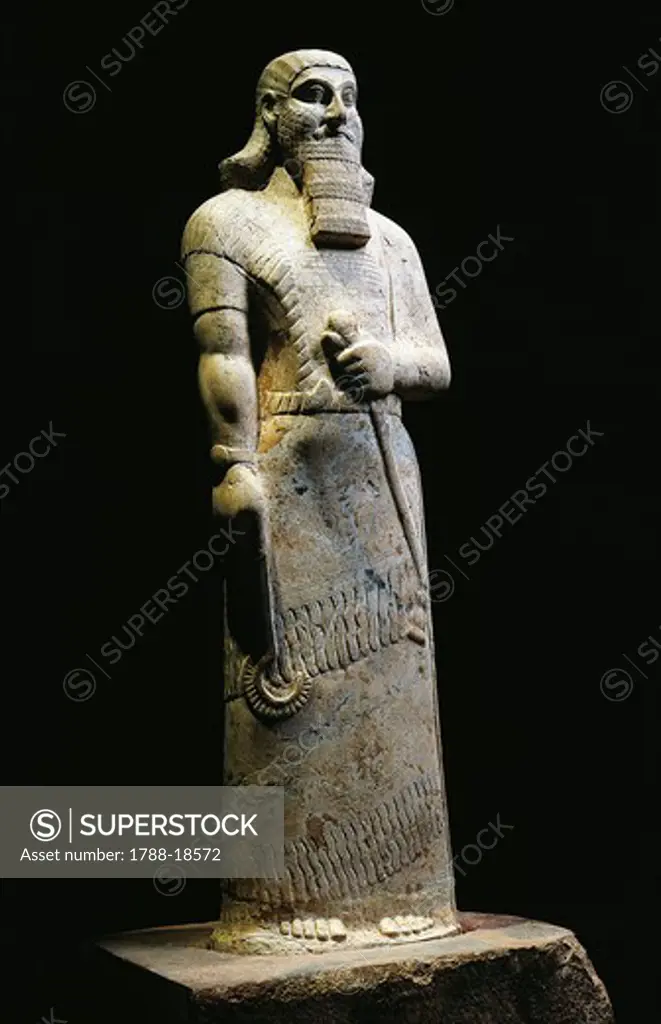 Statue of Assyrian king Ashurbanipal, from Nimrud, Iraq