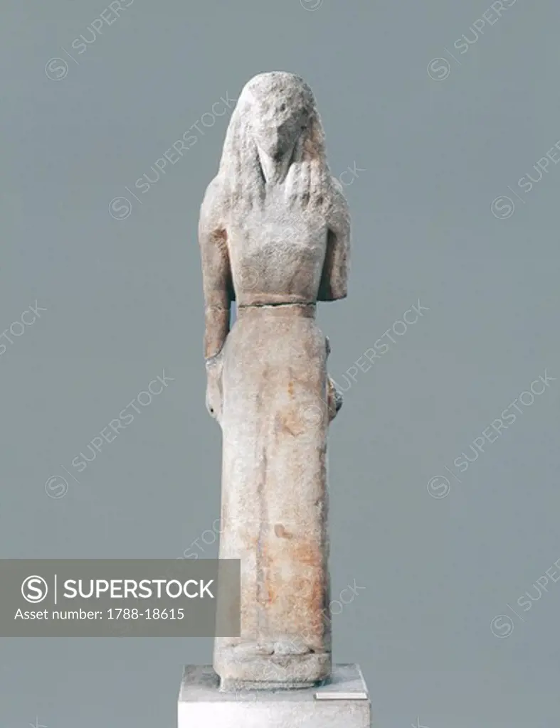 Statue dedicated to Artemis by Nikandre of Naxos from Delos, marble