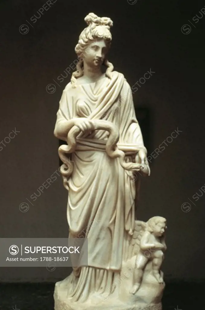 Statue of Igea, goddess of health, marble