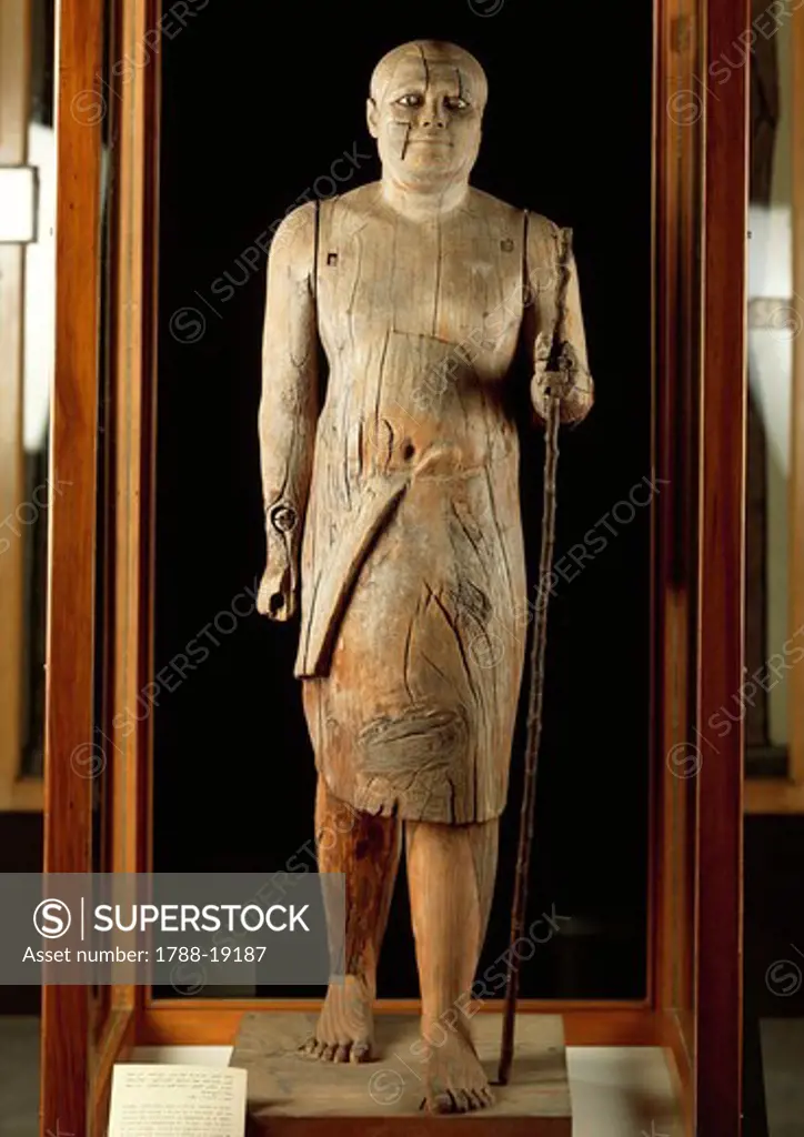 Sycamore wood statue of Ka-aper, known as Sheikh el Balad from Saqqara