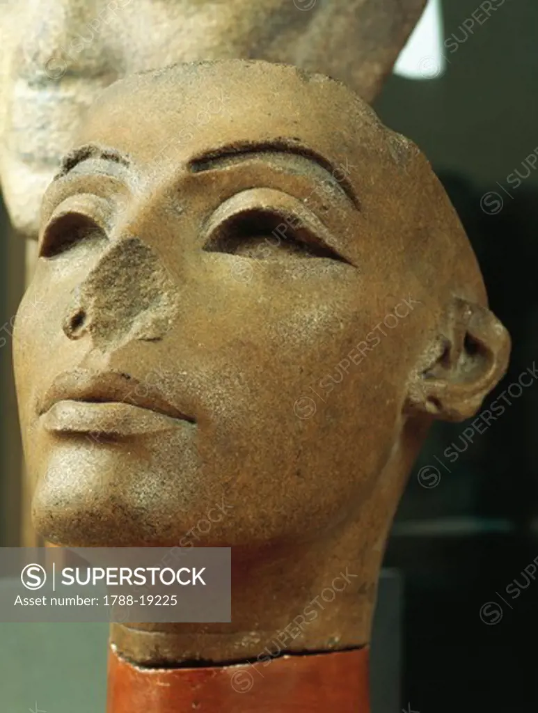 Incomplete head of Nefertiti, from Tell-el-Amarna