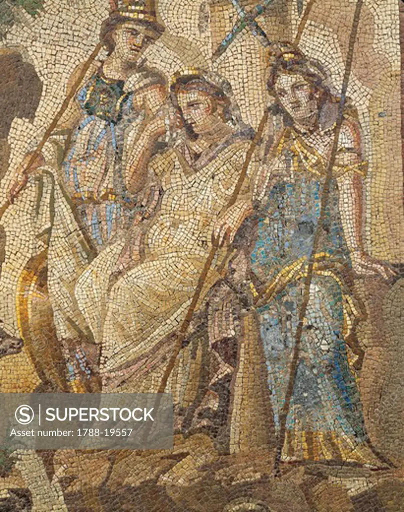 Judgment of Paris, Detail of Hera, Athena and Aphrodite, from Antakya, Mosaic