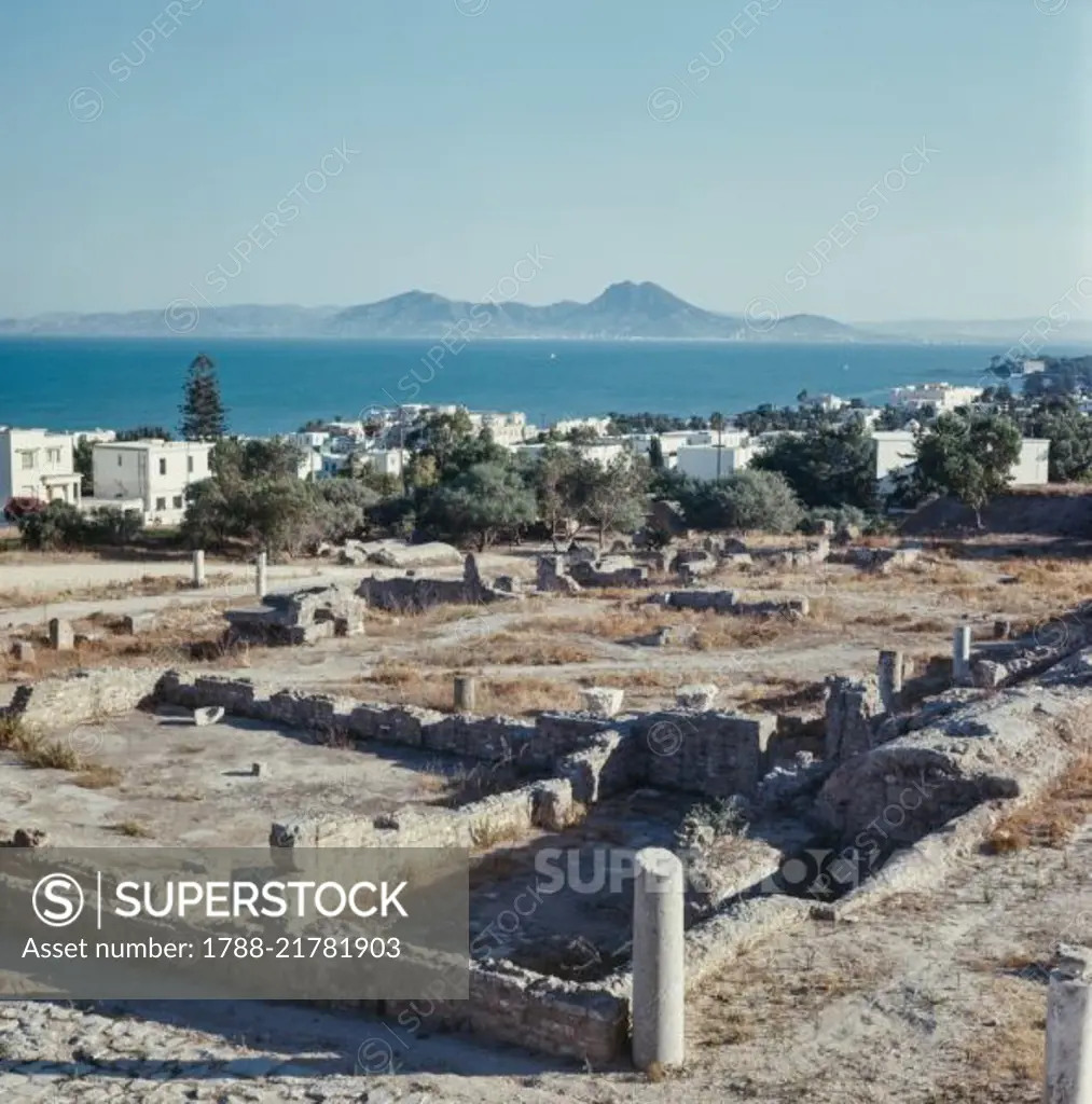 Ruins of Carthage (UNESCO World Heritage Site, 1979), ancient Phoenician colony, destroyed and rebuilt by the Romans, Tunisia, 7th century BC.